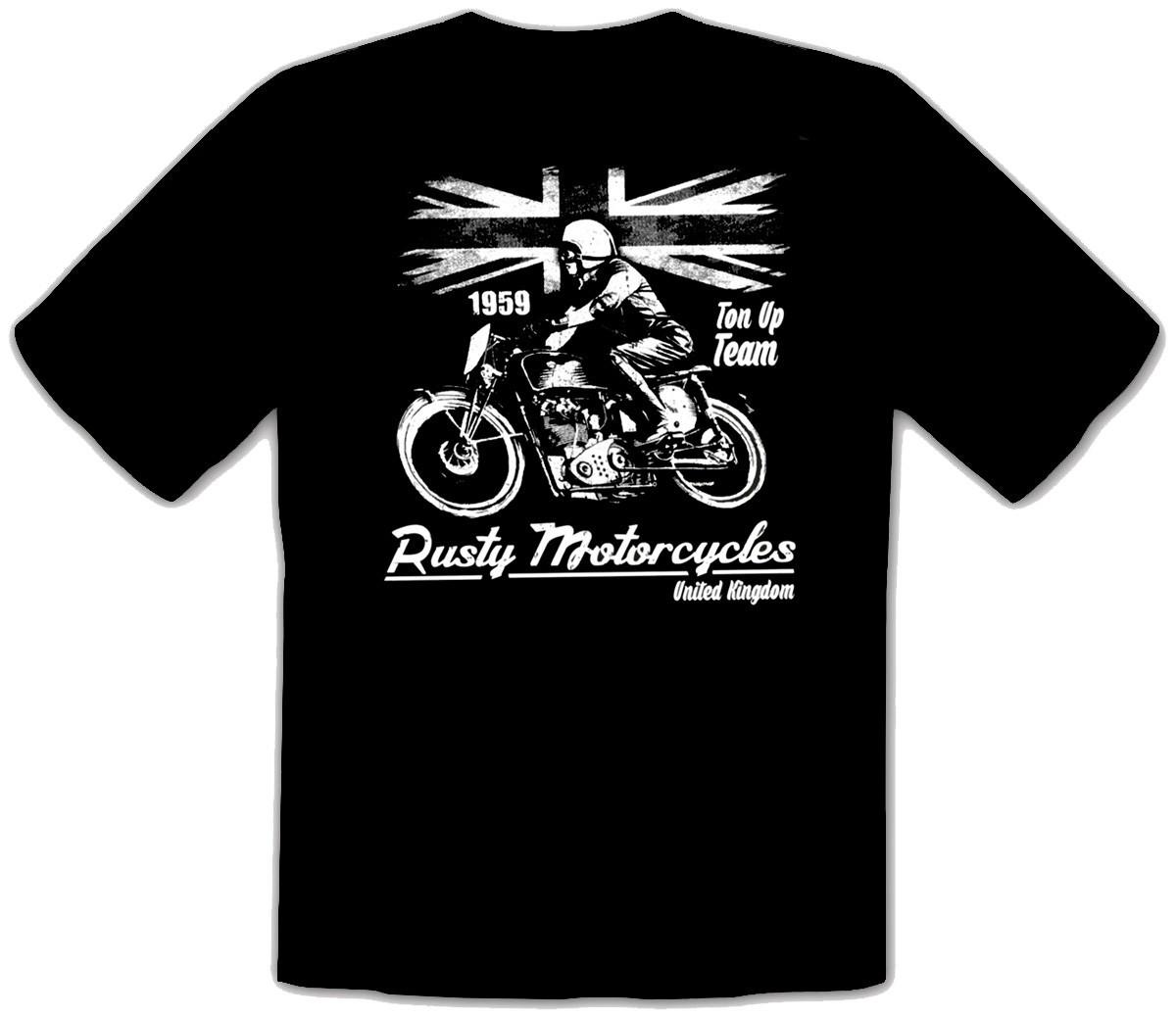 Biker Cafe Racer Rusty Motorcycles Triumph BSA Black T-shirt 420SWKids XXXXL