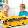 Children Toys School Police Bus Car Model Inertial Simulation Diecasting Children's Toy Car Sound Light Pull Back Toy Car Gift