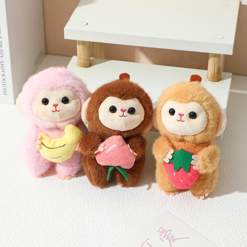 14cm Cartoon Plush Monkey Keychains Stuffed Lovely Animal Backpack Decoration Pendants Boutique Dolls Plush Toys for Kids Gifts