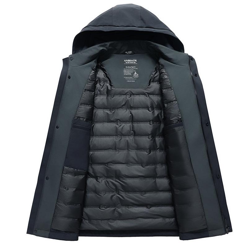 Autumn and Winter New Men's Hooded Down Jacket Plus Fat Plus Size Warm Jacket Men's Down Jacket