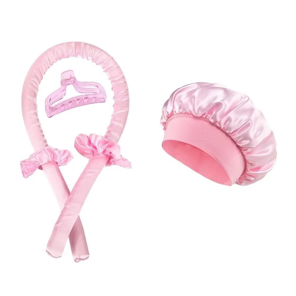 3/5/8pcs Styling Tool Set Women'S No-Heat Curling Iron and Satin Sleep Cap Set Hair Styling Tools Comb Hair Clip Hair Tie Set