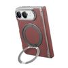 360 ° Rotating Magnetic Ring Kickstand Phone Case for IPhone Duo 18 Fold PU Leather Hinge Protection Wireless Charging Cover