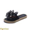 Beach Sandals, Flat Slippers, Open Front, Women's, Bowknot Room Shoes, For Summer, Stylish, Mules, Beautiful Legs, Lightweight, Anti-Slip, Simple,