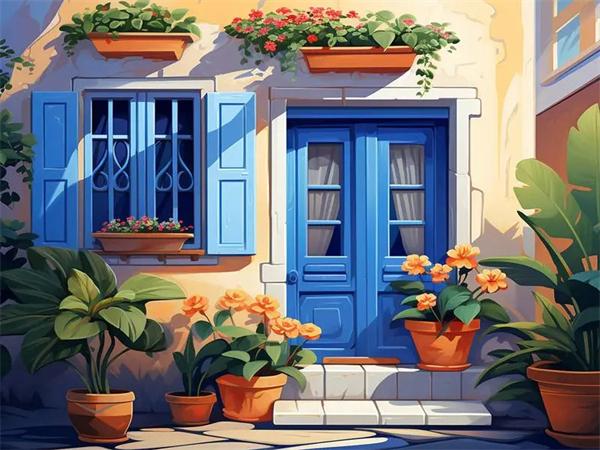 Full Square Round Diamond Painting Door Flower Home Decor Embroidery Mosaic Landscape Wall Art