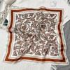 1pcs 70cm Leaf Cashew Flower Silk Scarf for Women Imitation Silk Retro All-match Headwear Bag Decoration Clothing Square Scarf