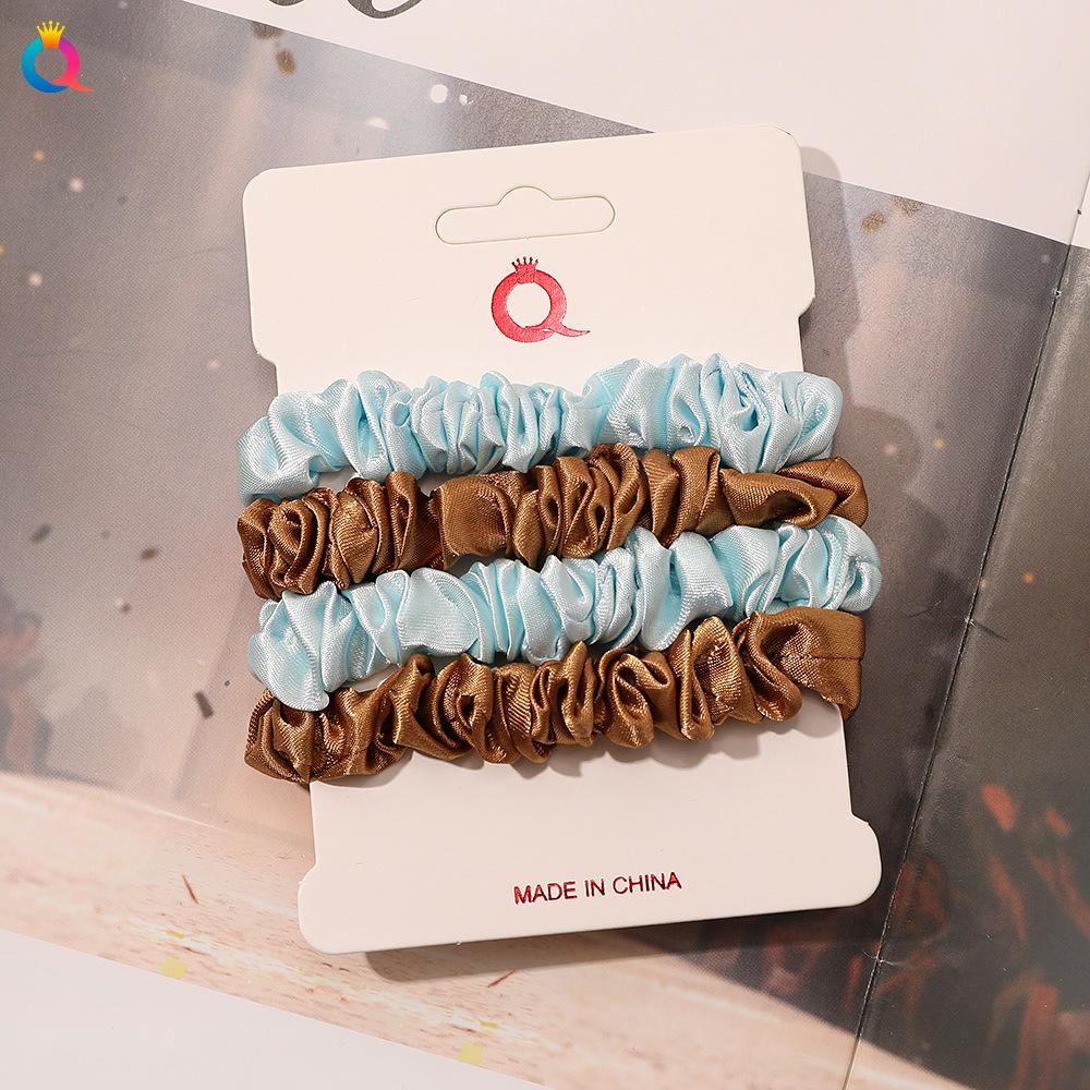 Mode Großer Haargummi Satinband Set Mädchen Einfacher Pferdeschwanz Leder Set Kugel Haarband