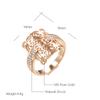Rose Gold Color Square Big Ring For Women Vintage Natural Zircon Glossy Metal Ethnic Bride Ring Daily Jewelry