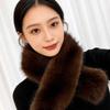 Plush Cross Scarf Thickened Neck Collar Elegant Imitation Fox Fur Scarf  Outdoor
