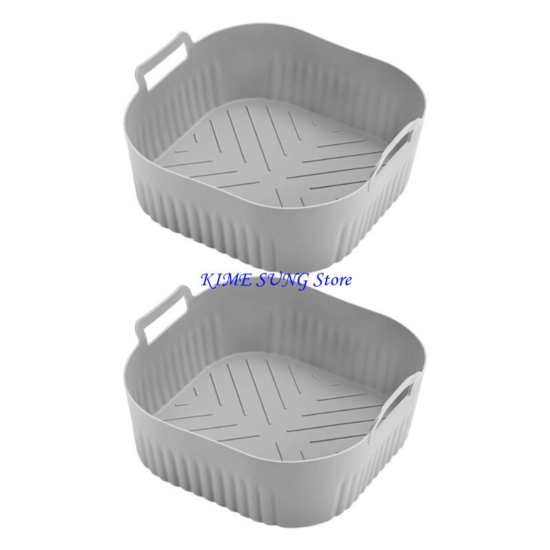 L5BD 2Pcs Air Frying Machine Silicone Liners Frying Basket For Replacement Reusable Air Frying Machine Silicone Accessories for