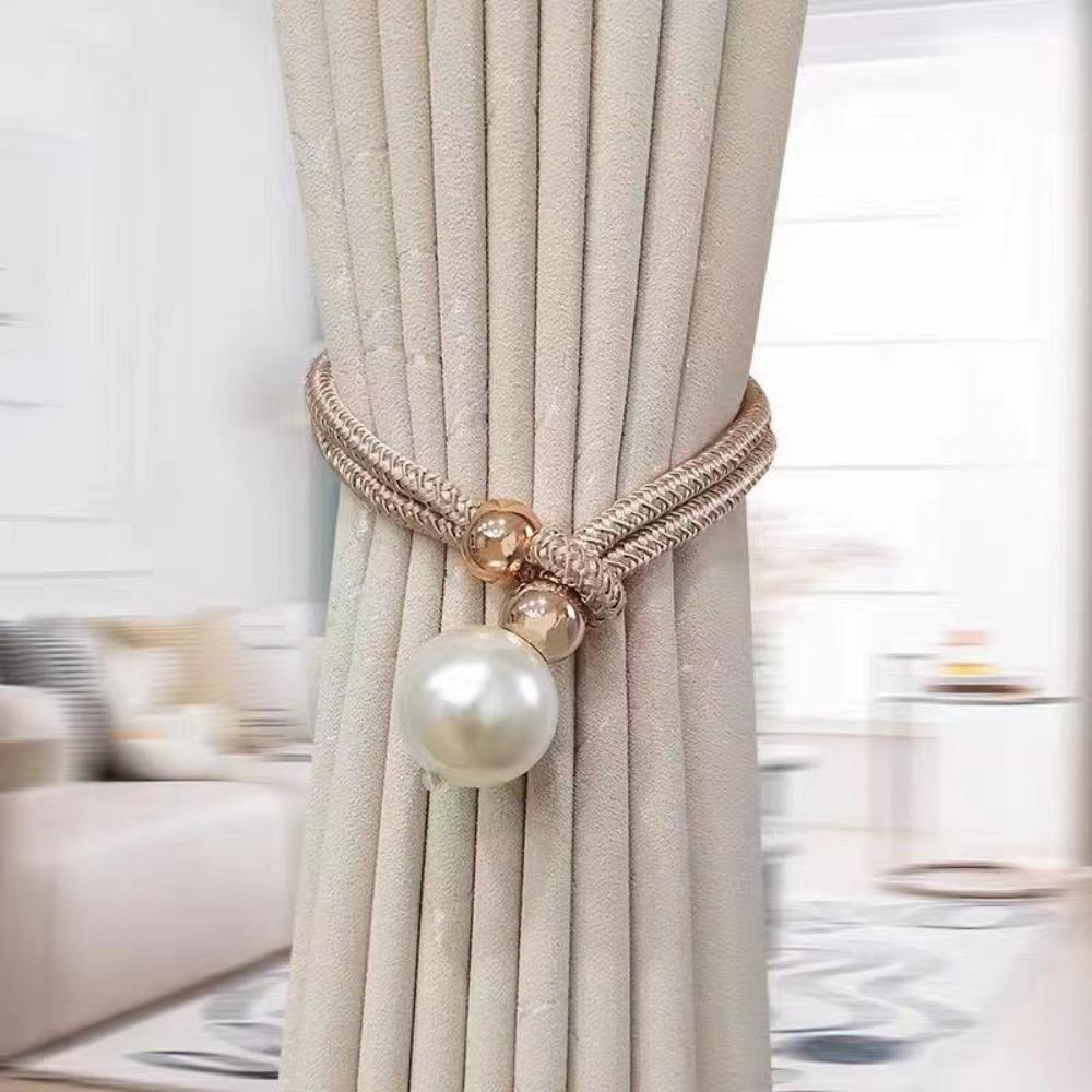 Polyester Pearl Curtain Tieback Adjustable High Quality Pearl Curtain Buckle Buckle Tie Rope Beautifully Curtains Tie Rope Home