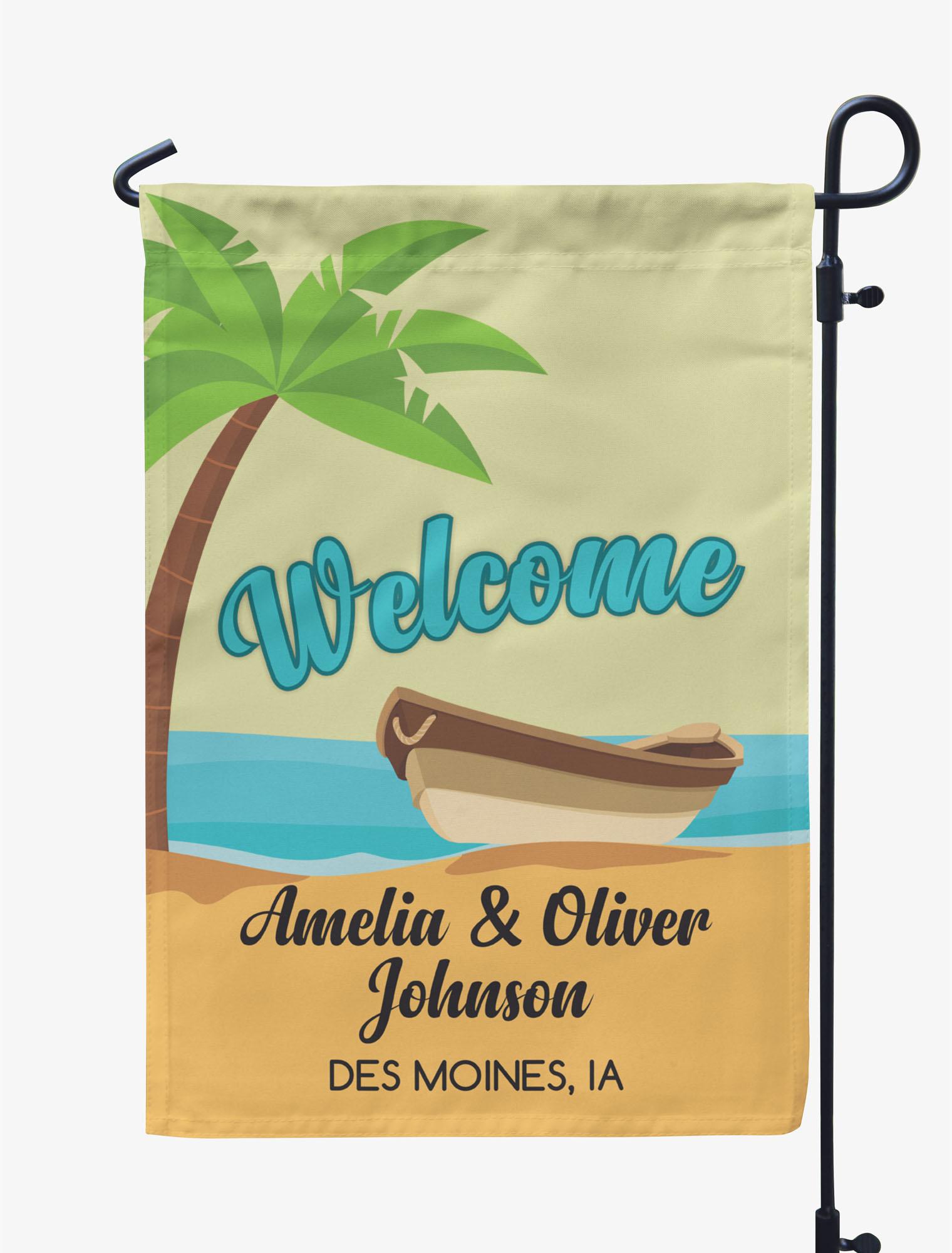 

Printtoo Tan Welcome Beach CampingA FlagsA Personalized Outdoor GardenA FlagsA Camp Decor Accessory Double SidedA FlagsA 12.5x18 12.5 x 18 Inches дубильная кора