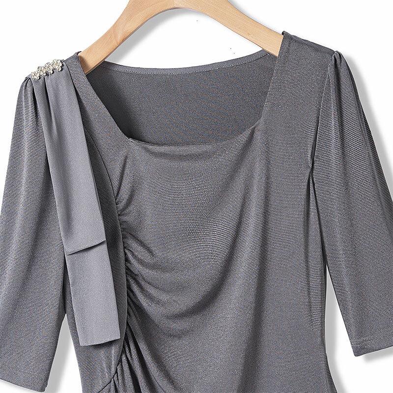 Women's Elegant Square-Neck Slim Short-Sleeve T-Shirt