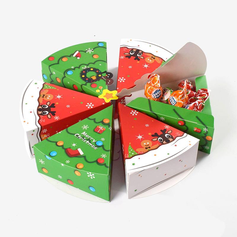 6pcs Cute Christmas Gift Boxes Candy Cookies Pack Boxes Xmas Tree Pattern Snack Baking Packaging Treat Box Christmas 2024 Noel