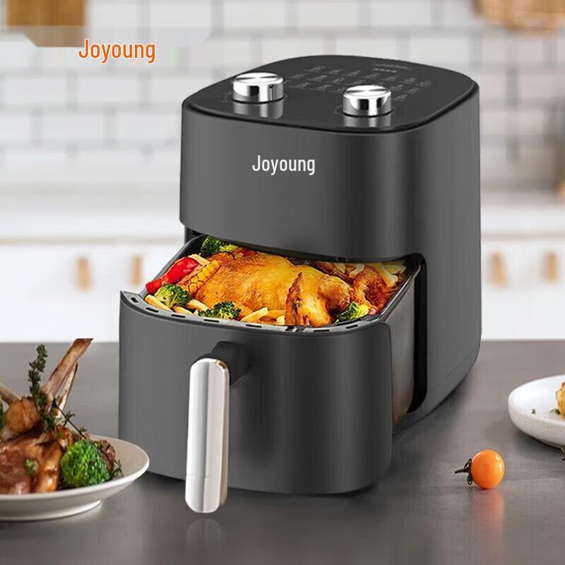 Joyoung 5L No-Flip Air Fryer with Knob Control CN plug (adapter included)