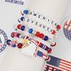 Artificial Crystal Bracelet Elastic Bracelet Independence Day Handmade Bracelet Stackable Bracelets for Adding Charm