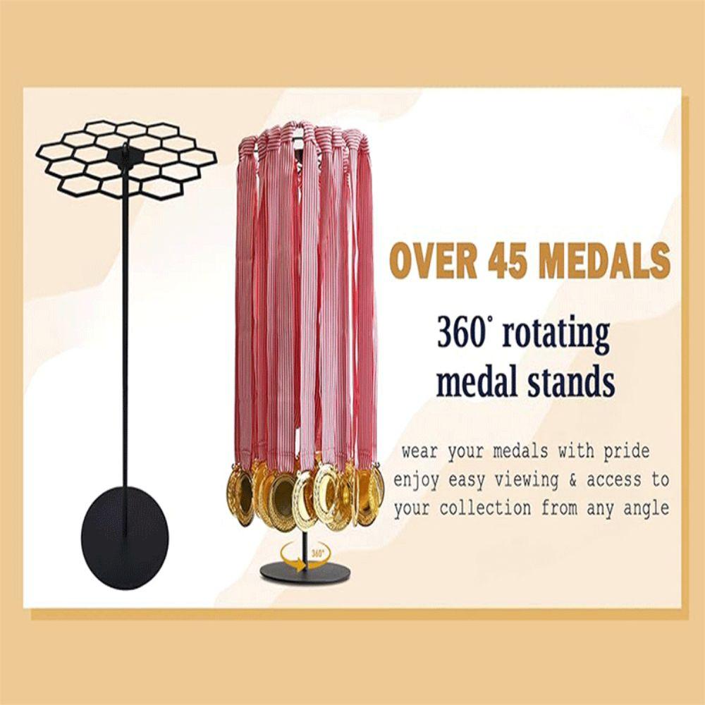 Multi-purpose Rotatable Medal Hanging Rack Portability Medal Organizer Shelf Household