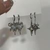 Elegant Heart and Star Four-Pointed Earrings for Women - Autumn and Winter Collection