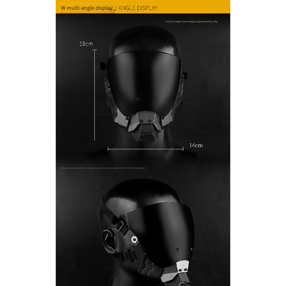 Sci‑Fi Techwear Mechanical Half‑Helmet Mask, Futuristic Cosplay Role‑Play Face Cover For Outdoor Dress‑up Prop