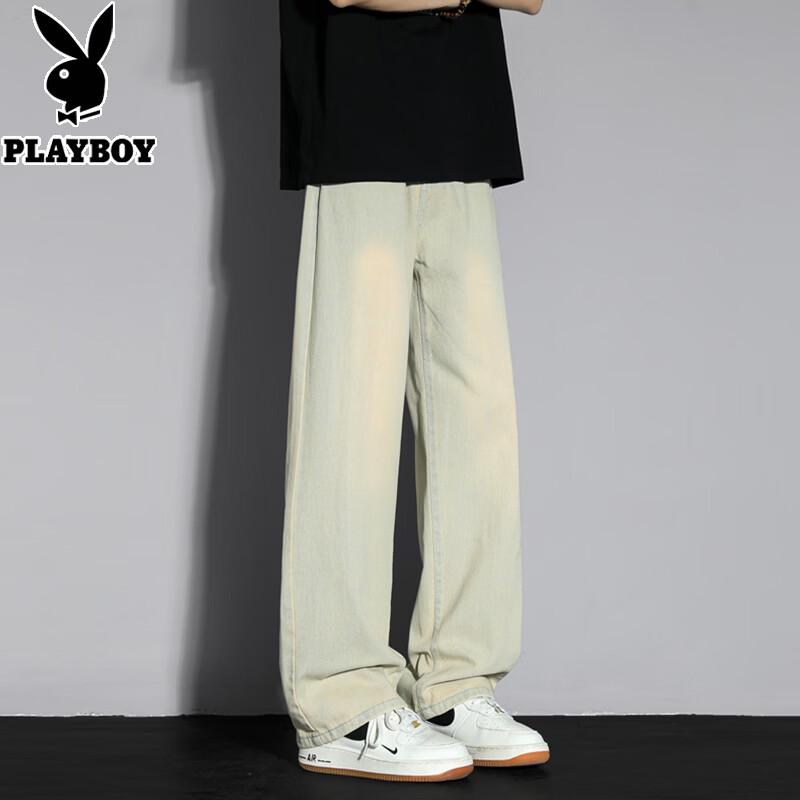 Playboy Men's Loose Fit Straight Leg Jeans