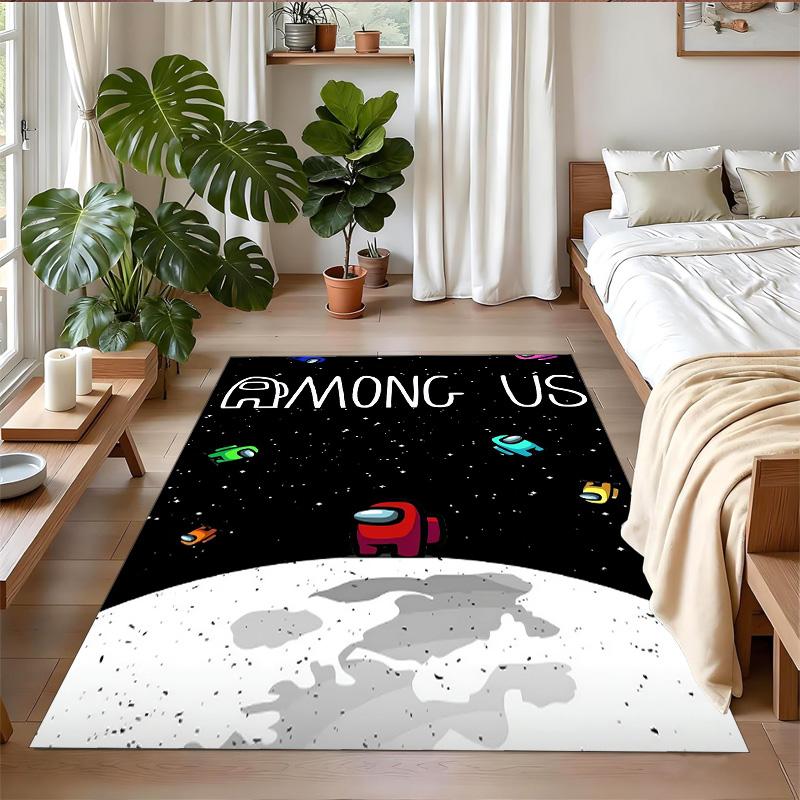 Anti‑Slip Crystal Velvet Floor Rug, Among Us Design Carpet for Indoor Living Bedroom Home Decoration
