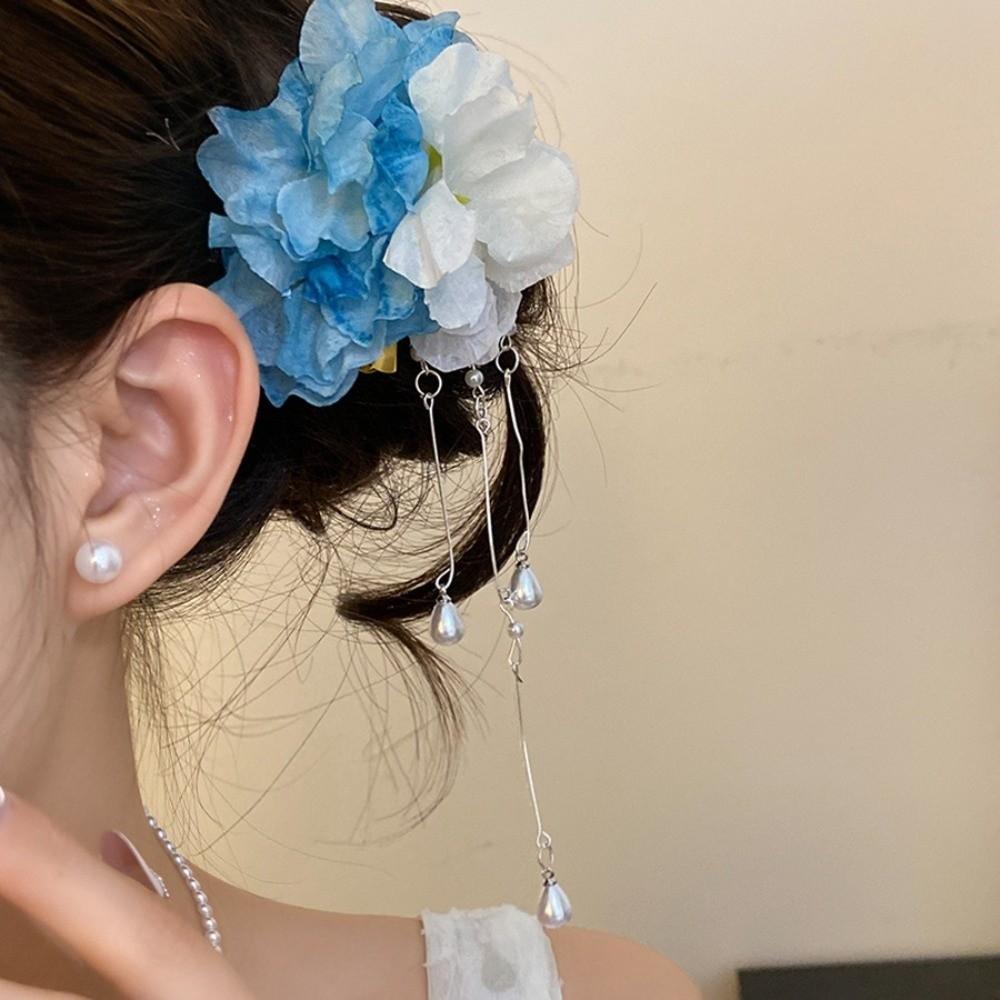 Tassel Flower Hairpin Colorful Chinese Style Hair Clip Fairy Hanfu Hair Accessories  Cheongsam