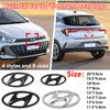 3D ABS Car Front Grille Trunk Logo Sticker For Hyundai I10 Elantra Getz Sonata XG Terracan Tucson Coupe Trajet Matrix Emblem CC4