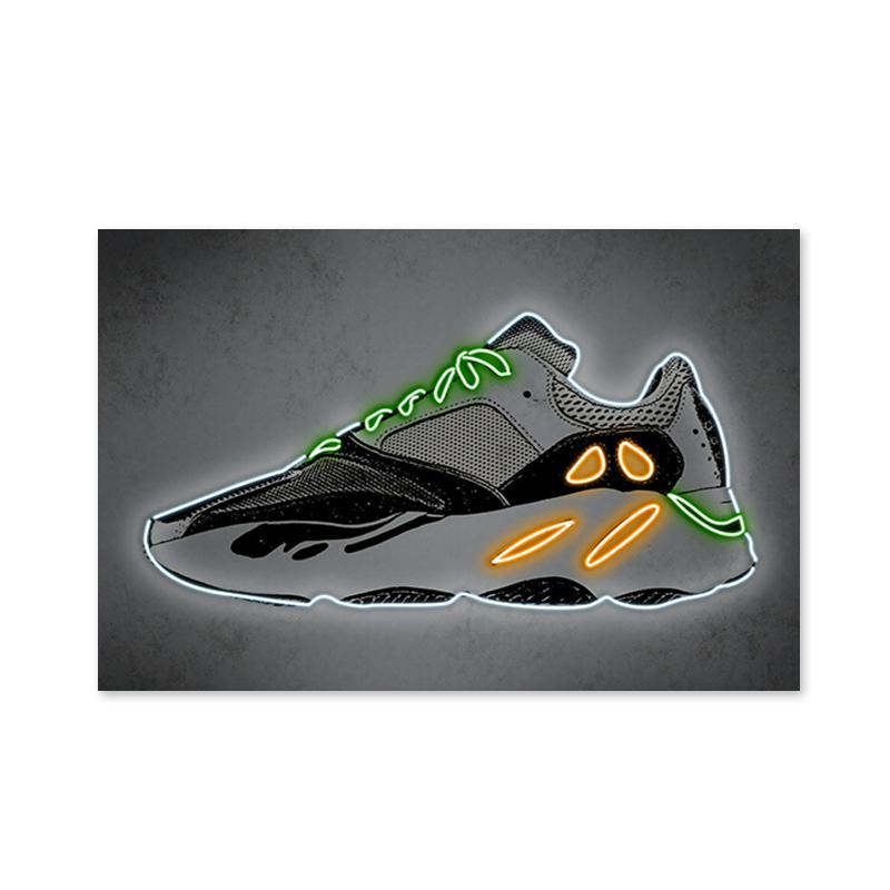 

Неоновая вывеска, модные кроссовки, обувь, печать плакатов, абстрактная картина на холсте, настенная художественная картина для гостиной, бара, декора комнаты для мальчика 30X40cm No Frame