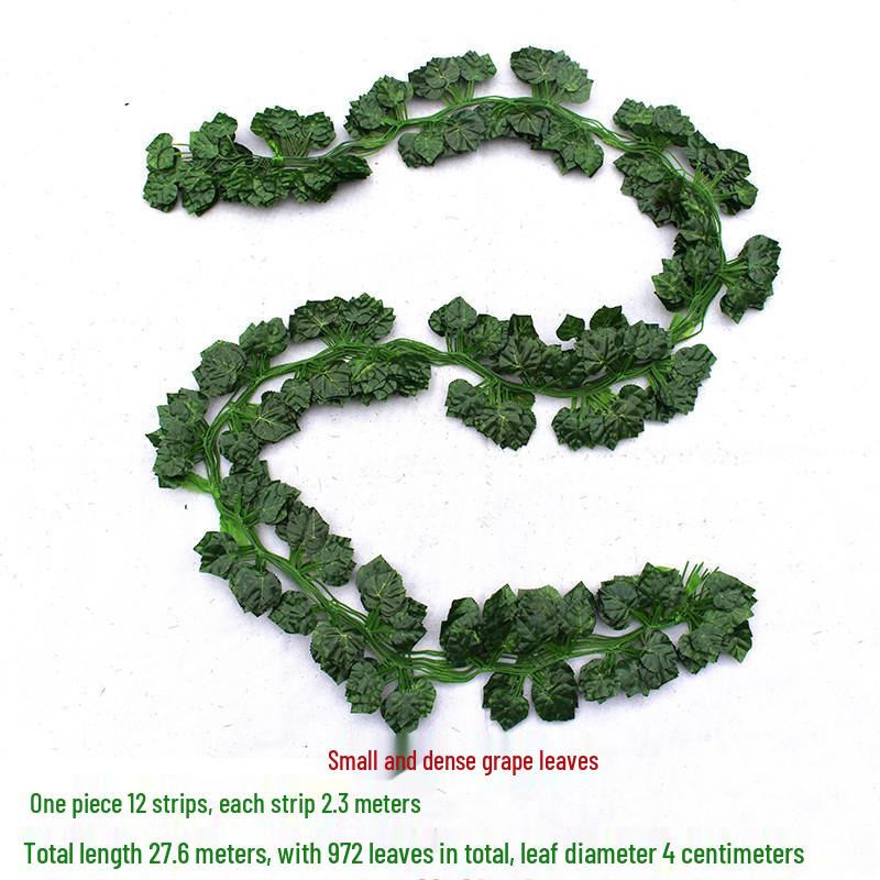 Efeutute Weinblätter Künstliche Deckenranke mit Rattan und Grünem Laub