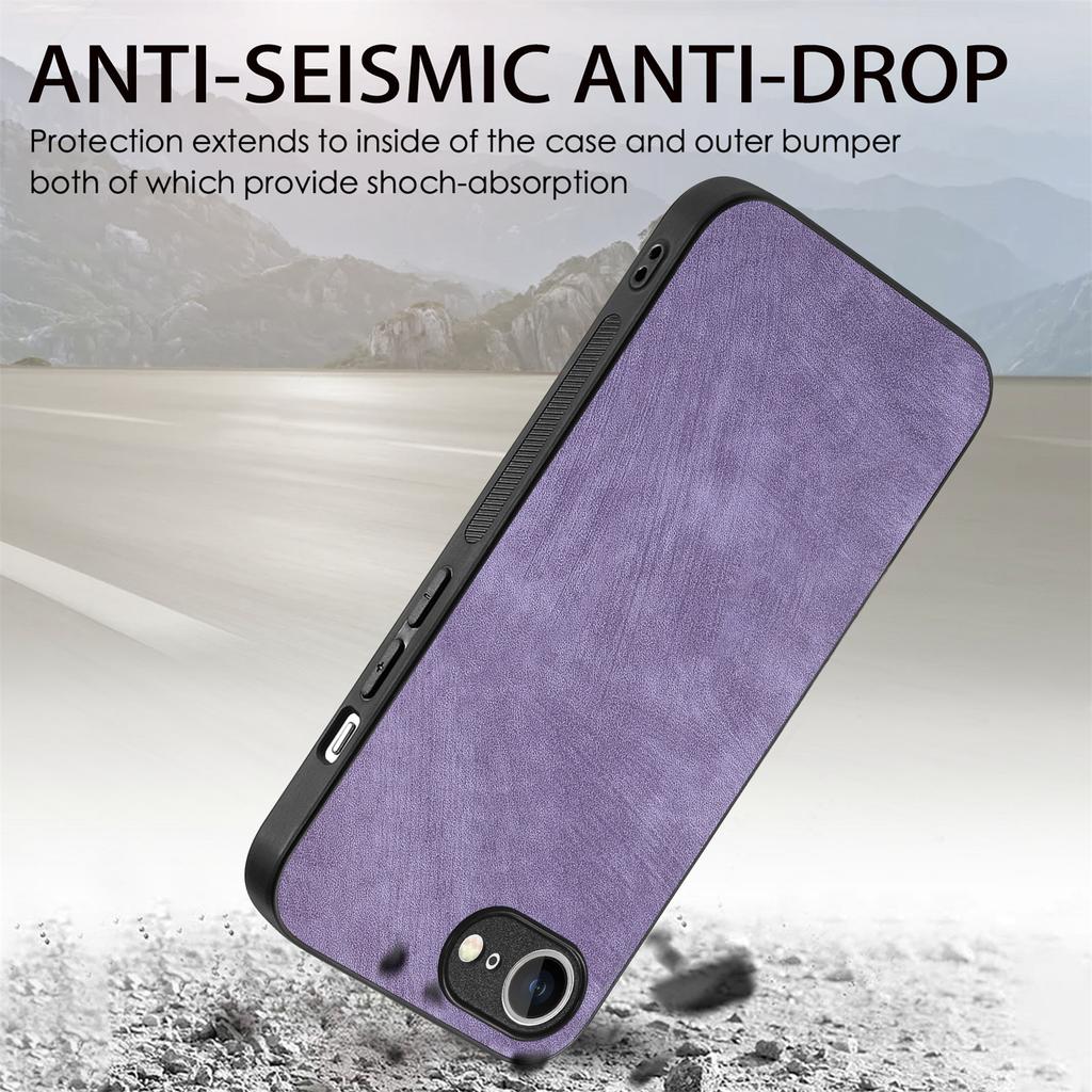 For iPhone 16e Case Shockproof Slim Retro Leather Phone Back Cover