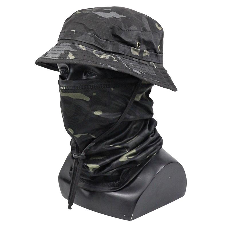 

Tactical Camouflage Boonie Hat and Neck Gaiter Set, Multicam Sun Protection Gear for Hunting, Hiking, and Outdoor Activities 60