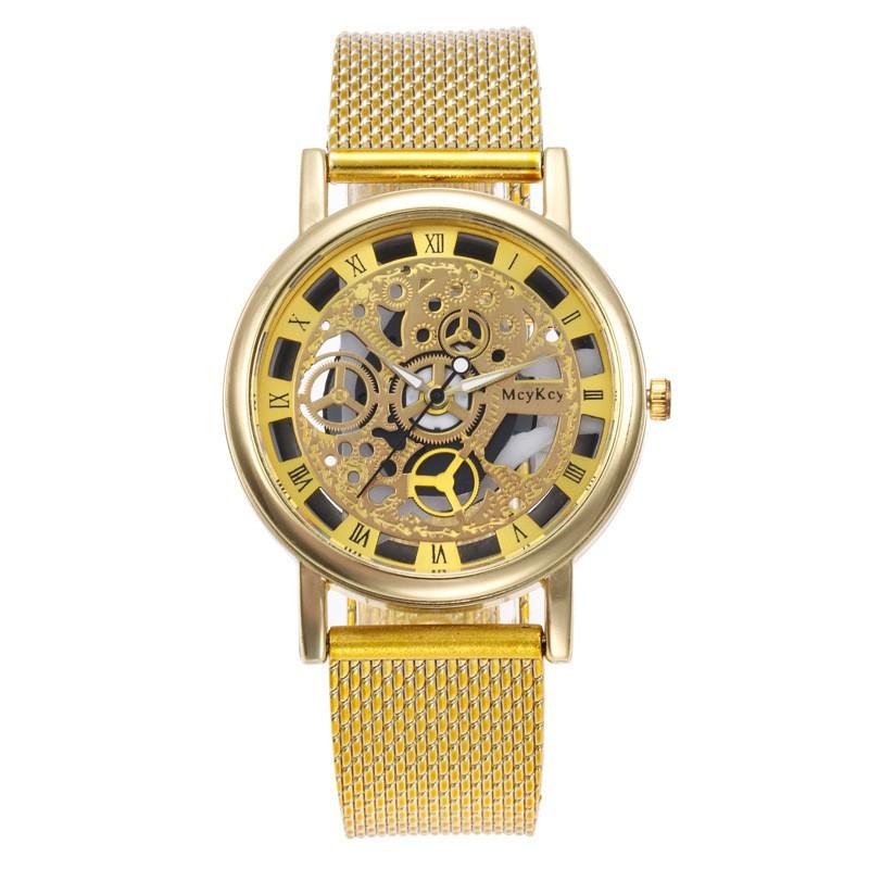 Ceas cu cuarț cu bandă din silicon Hollow Out pentru bărbați