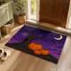 Dead Tree Pumpkin Crescent Moon Halloween Doormat Non Slip Indoor Outdoor Rug Cartoon Spooky Front Entrance Door Mat Rug