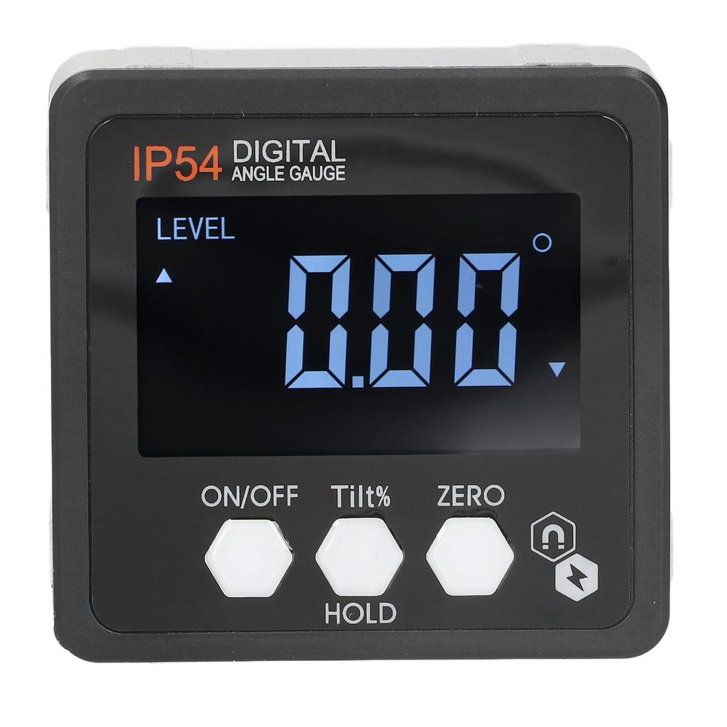 Digital Protractor Large LCD Display, Magnetic Base -IP54 Suitable for Woodworking, Construction, Machinery, with Holding Functions