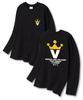 Wibelibellyu Wvv Crown Oversized 16-Count Long Sleeve T-Shirt Black (Ribbed Sleeve Option)