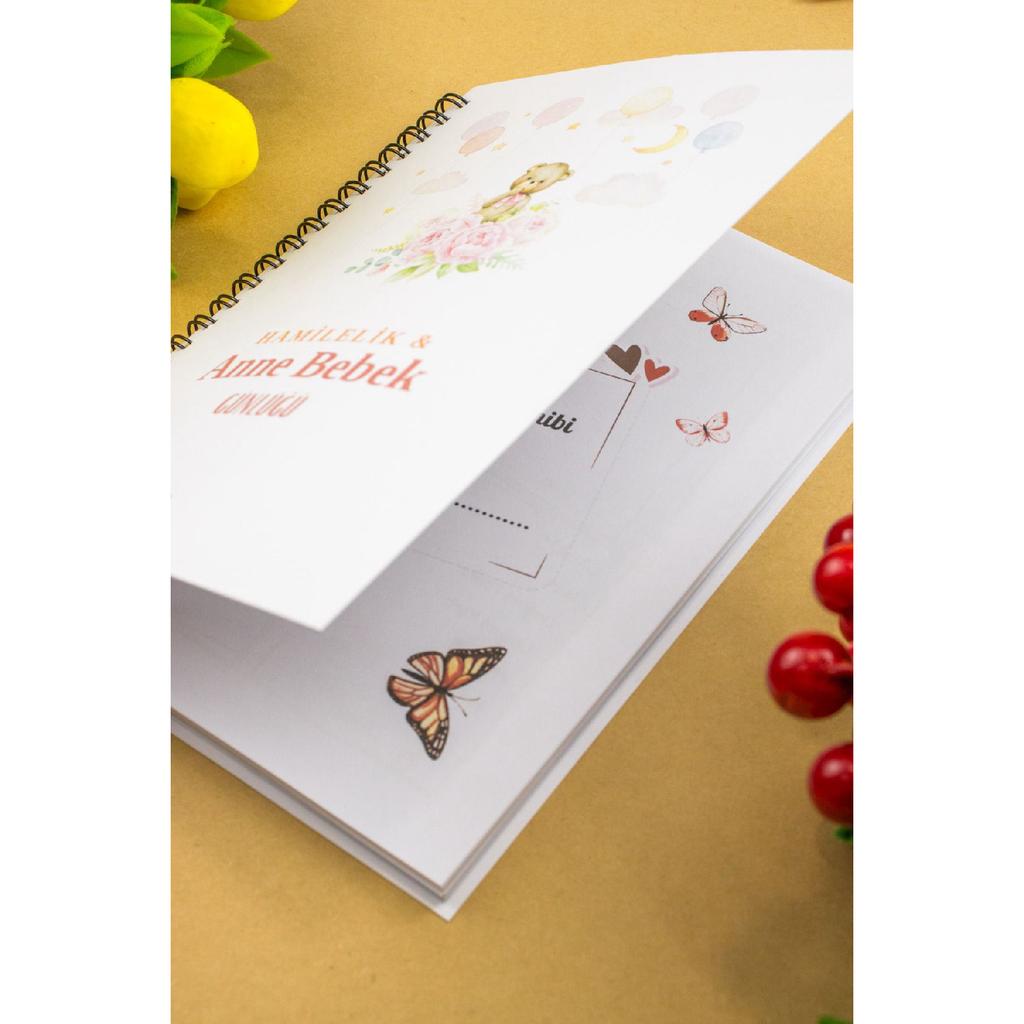 Schwangerschafts- und Mutter-Baby-Tagebuch 14x20 cm Design Tägliches Notizbuch, (Haupt- und USAQ)