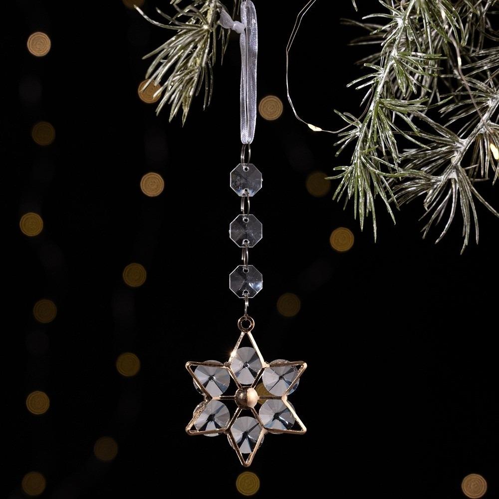 Fake Ice Christmas Tree Decorations Transparent Snowflakes Pendants Christmas Gift