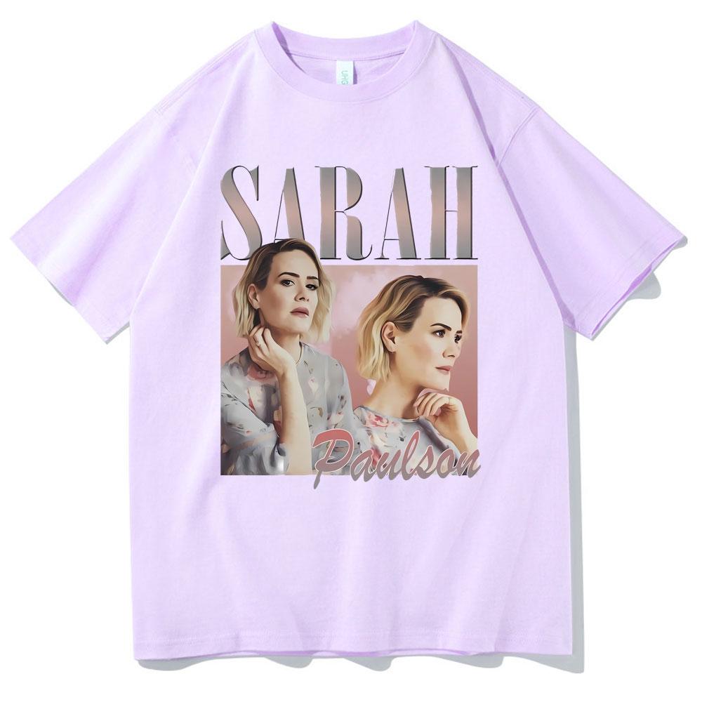 Sarah Paulson Graphic Tshirt Unisexs Casual Cotton Short Sleeve Tees Unisex Women Hip Hop Oversized Tshirt Male 90s Vintage T Shirts