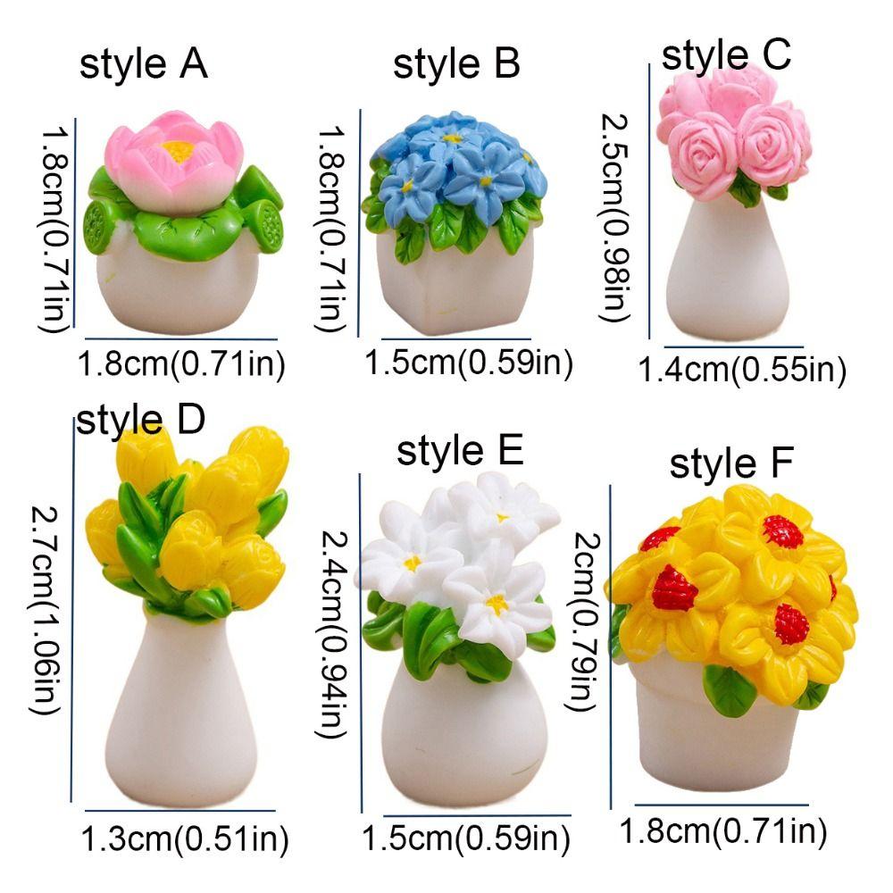 Artificial Mini Flower Potted Resin Resin Flower Model Simulation Potted Plants  For Home Desk