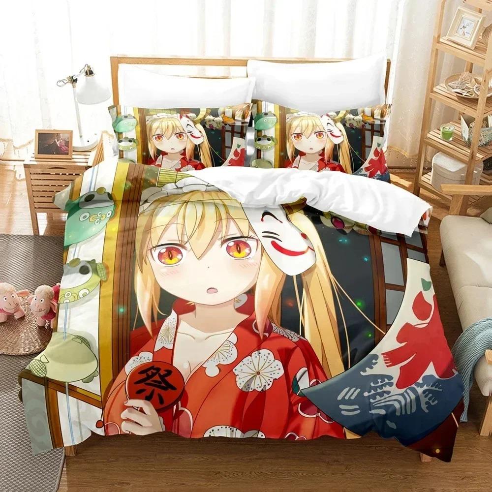 Comforter 3D Print Anime Miss Kobayashis Dragon Maid Kanna Bedding Set Bedroom Soft Modern S Comefortable