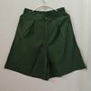 Summer Elastic Waist Cotton-Linen Capris with Wide Legs and Retro Solid Color