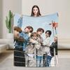 TWS Boy Group Flannel Blanket Spring Warm Soft Throw Blanket for Children Bedroom Aesthetic Bedspread Sofa Bed Cover