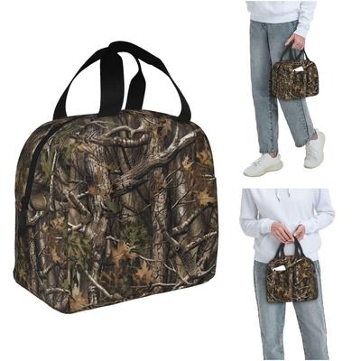 Real Tree Forest Camo Camouflage Pattern Insulated Lunch Bag for Women Children Portable Food Boxes Thermal Lunch Box Tote