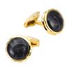 Double Layer 3D Carved Black Amber French Cufflinks for Men's Suit Shirt E18.