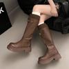Autumn and winter new muffin bottom round head fashion casual long women's boots tide