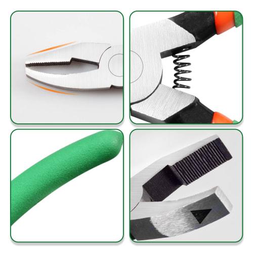 LEONTOOL 6-inch Breaker Grouser Pliers with 3/8-inch Flat Curved Jaws, Spring-Loaded Glass Breaking Tool for Trimming Glass, Ceramic, Stained Glass, M