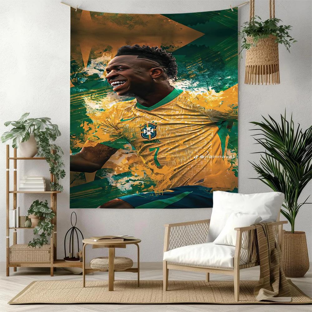 Brazilian Football Celebration Wall Decor Tapestry Art For Pet Memorial Birthdaywedding Party Backdrop Family Gift