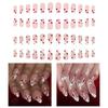 Women's Valentine Special Press On Nail 48Pcs Red Heart Glitters White French Design Multiple Sizes Easy Apply