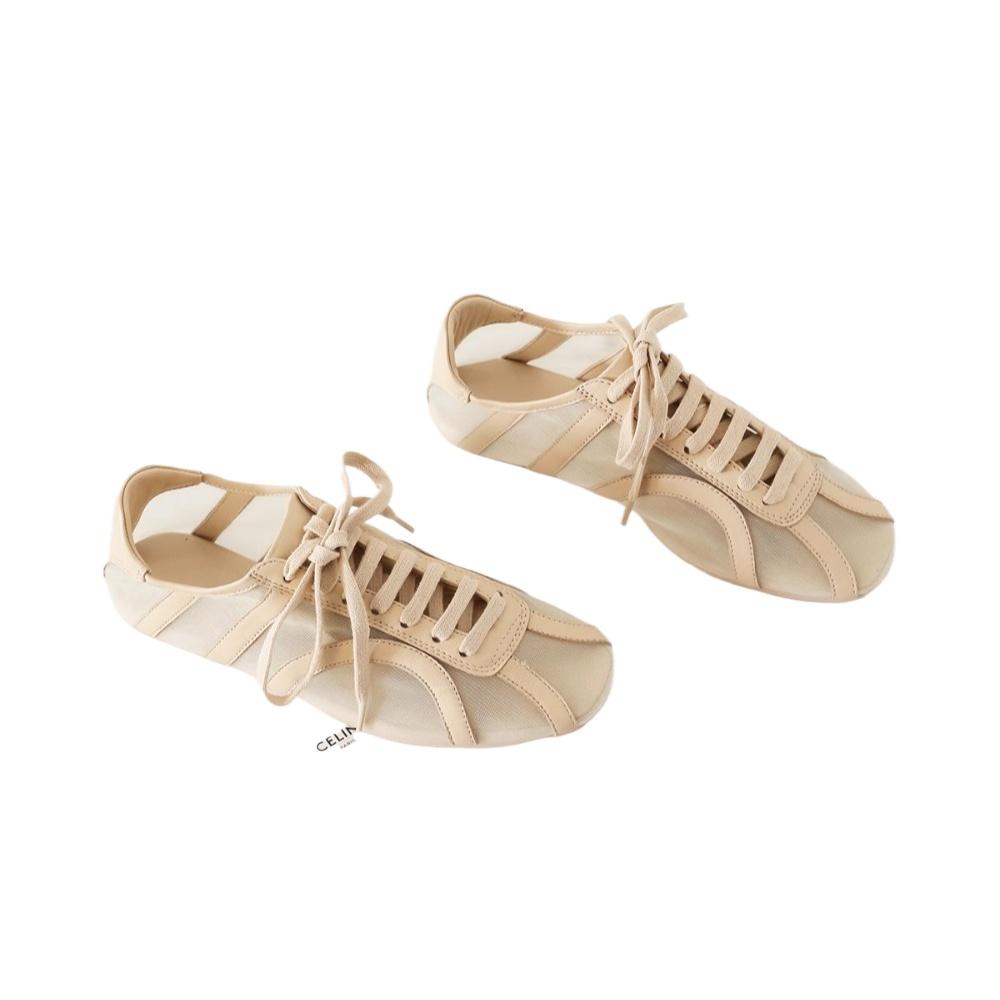 Fashion German Training Shoes Women 2025 Summertime Flat Lace-up Forrest Gump Shoes Women Genuine Leather Mesh Ventilation Sneakers