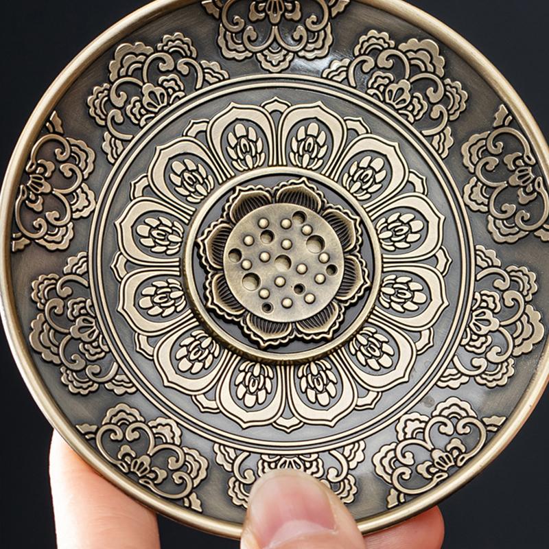 1Set Lotus Fragrance Insertion Meditation Zinc Alloy Home Furnishing Incense Burner Plate Fragrance Fragrance Tray Yoga