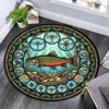 Fish Insects Nature Round Area Rug Under Office Chairs Bedroom Living Room Home Decor